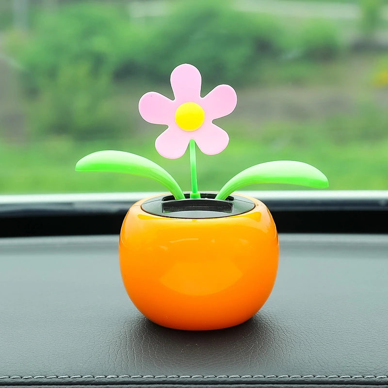 Solar Toy Solar Flower Ornament Dashboard Flower Decor Car Interior Supply