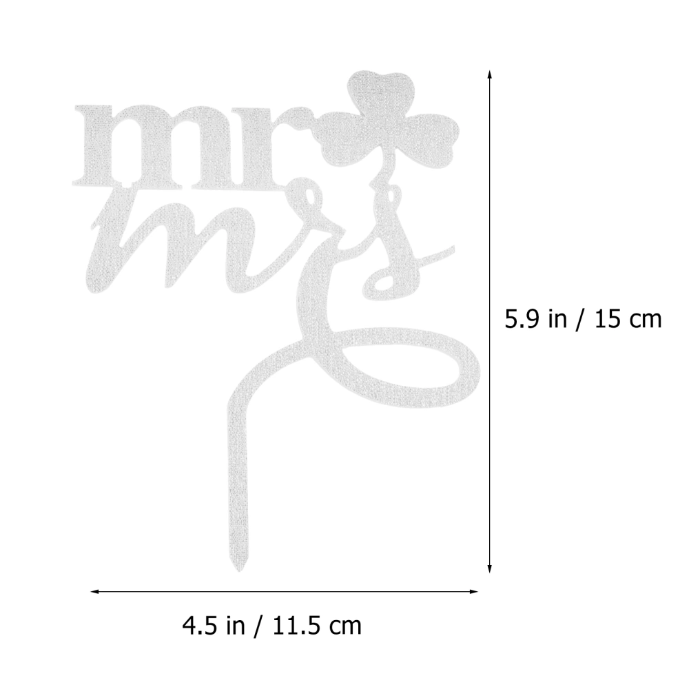 2pcs Acrylic Shamrock Cake Decorative Toppers Mr and Mrs Toppers Cake Picks