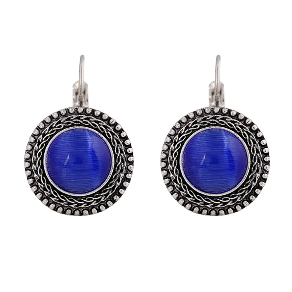 1 Pair of Vintage Fashion Earrings Bohemia Temperament Earring for Women Girls (Royal Blue)