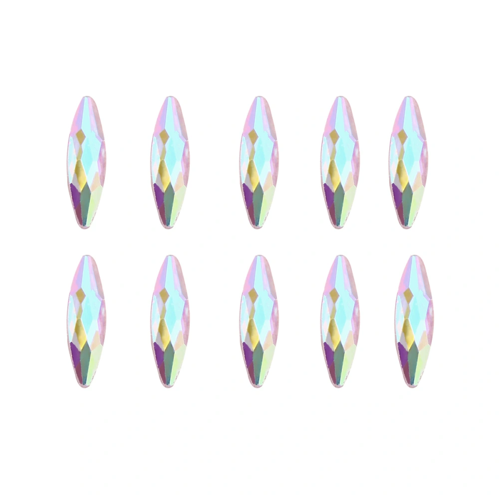 10pcs Nail Art Crystal Flat Backs Nail Art Rhinestones Mixed Nail Art Accessories (Marquise)