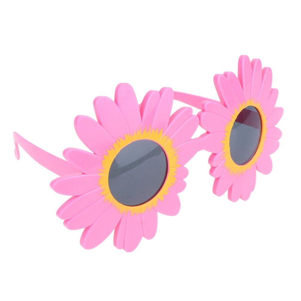 2pcs Dancing Party Sunflower Eye Glasses Funny Cosplay Glasses Party Glasses (Pink Frame, Grey Lens)