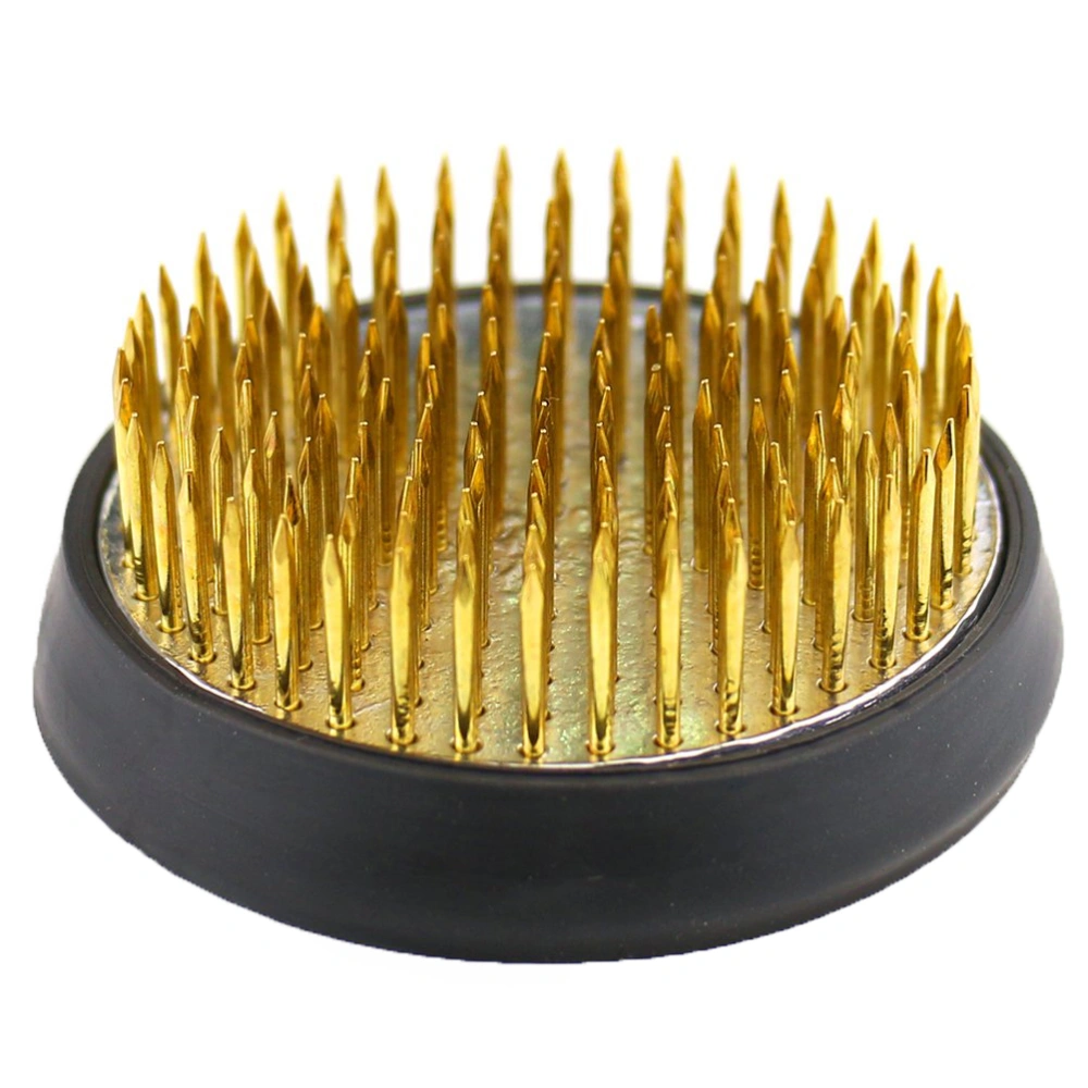 34mm Copper Needle Flower Arrangement Round Flower Arrangement Pin Comes with Rubber Gloves (Black)