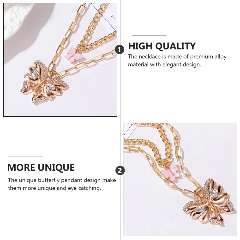 1pc Woman Collarbone Necklace Necklace Pendant Dual-layer Necklace