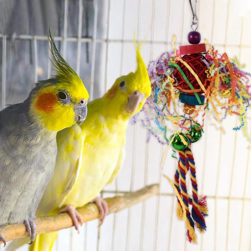 3pcs Bird Parrot Swing Hammock Toy Bite Resistant Parrots Bells Shredder Toys