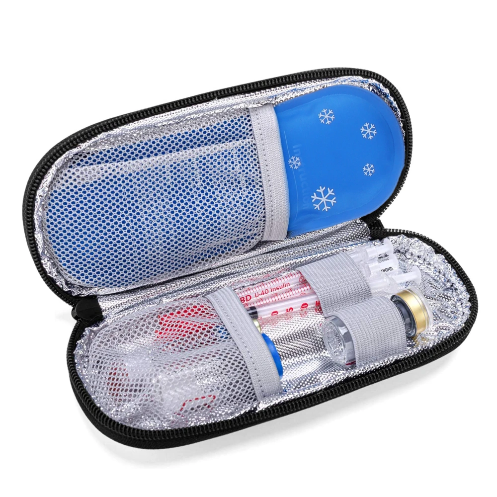 Portable Insulin Cooler Bag Medicine Cooler Bag Cooler Box with 2 Ice Packs