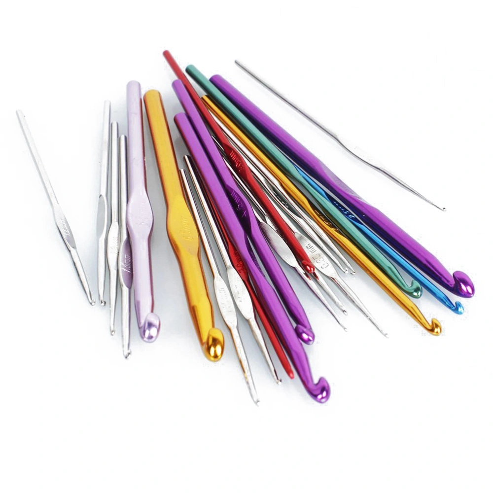 22 Crochet Hooks Aluminium & Steel Webnadel Set Carpet Needles