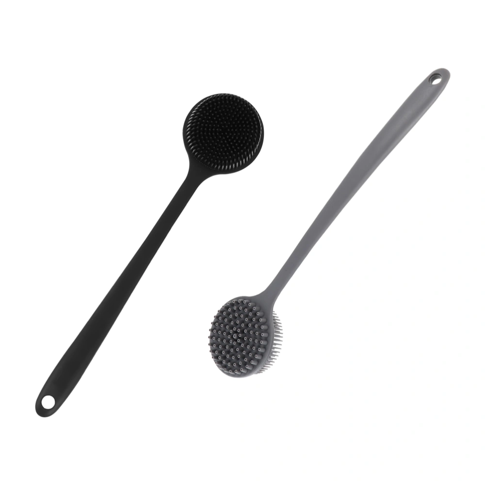 2Pcs Silicone Body Scrubber Long Handle Back Scrubber Silicone Back Bath Brush