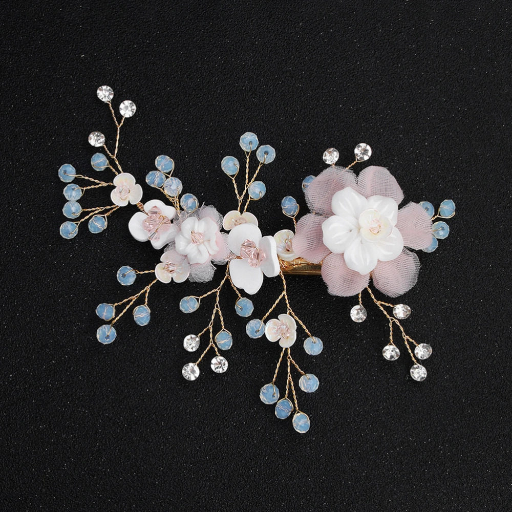 Handmade Alloy Duckbill Alligator Clip Pin Bangs Clip Fabric Flower Rhinestone Artificial Crystal Hairpin Hair Accessories for Women Girls