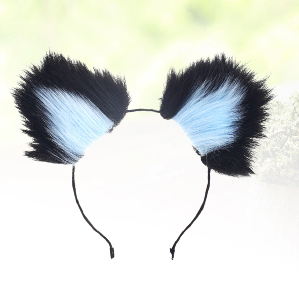 Costume Party Headband Sexy Hair Band Headwear Women Hair Accessories Rabbits Ears Girls Hair Hoop(Black and Blue)