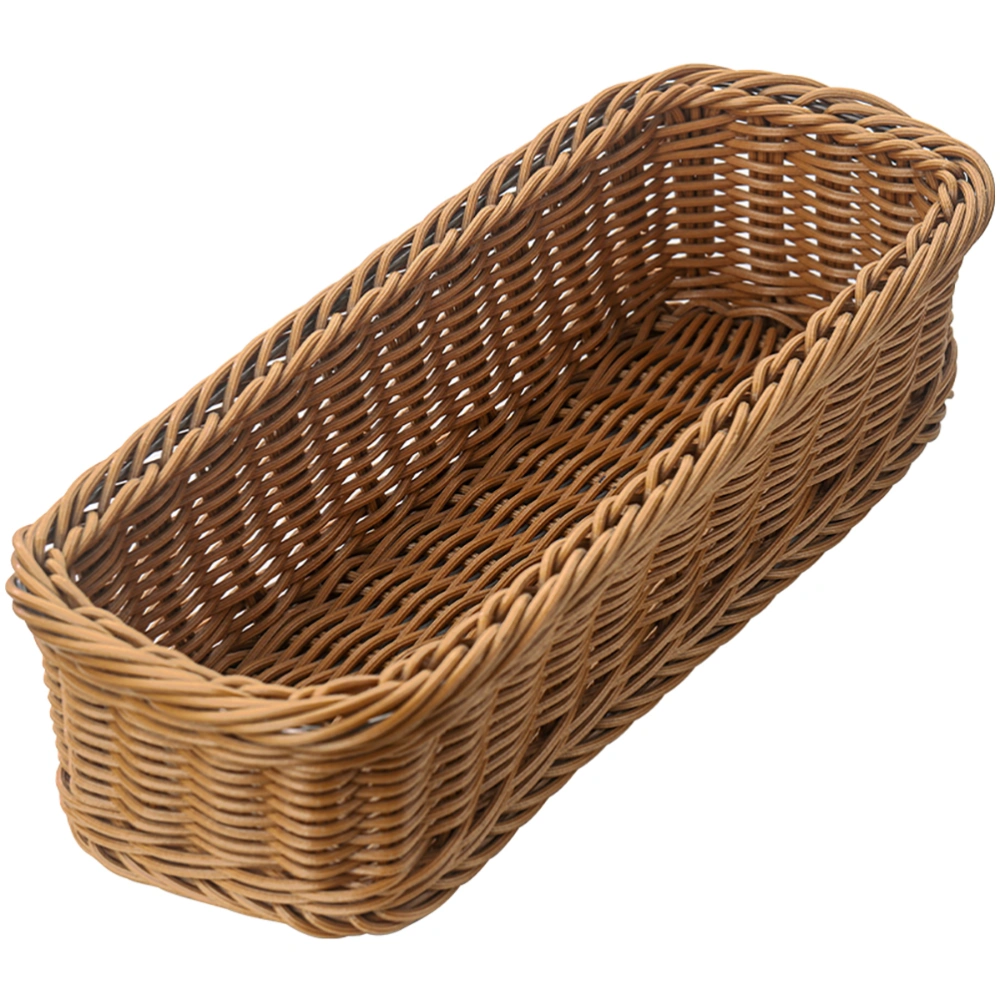 Woven Fruits Basket Sundry Organizer Basket Imitation Rattan Storage Basket for Cutlery