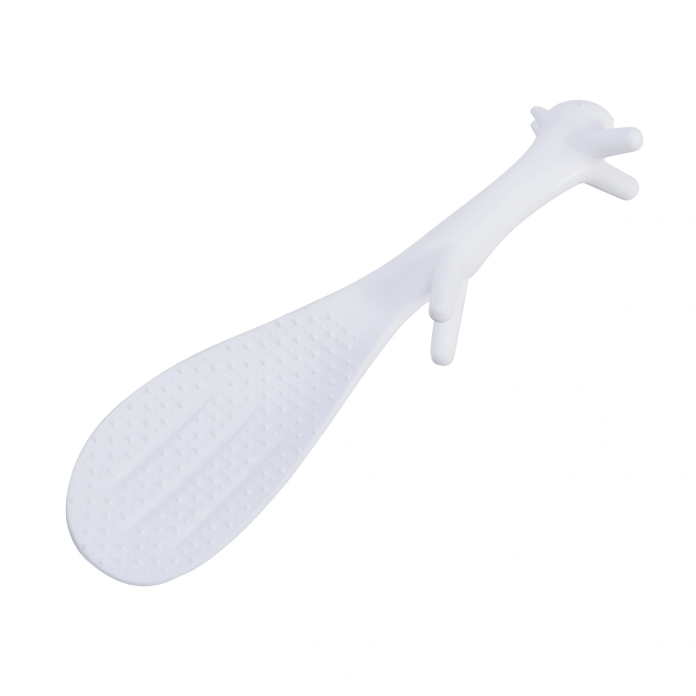 Plastic Squirrel Shaped Non Stick Rice Paddle Spoon (White)