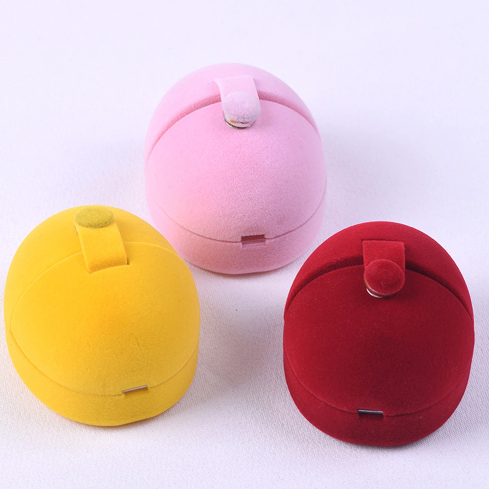 Egg Shape Jewelry Case Fashion Jewelry Box Exquisite Ring Case Portable Storage Box for Girls Women (Red)