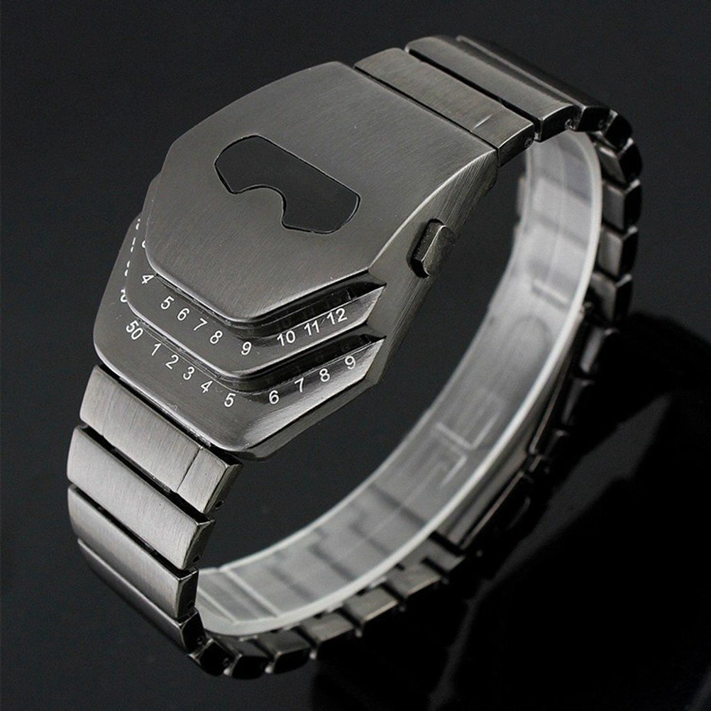 Fashionable Cool Men's Stainless Steel Snake Head Blue LED Watch for Men