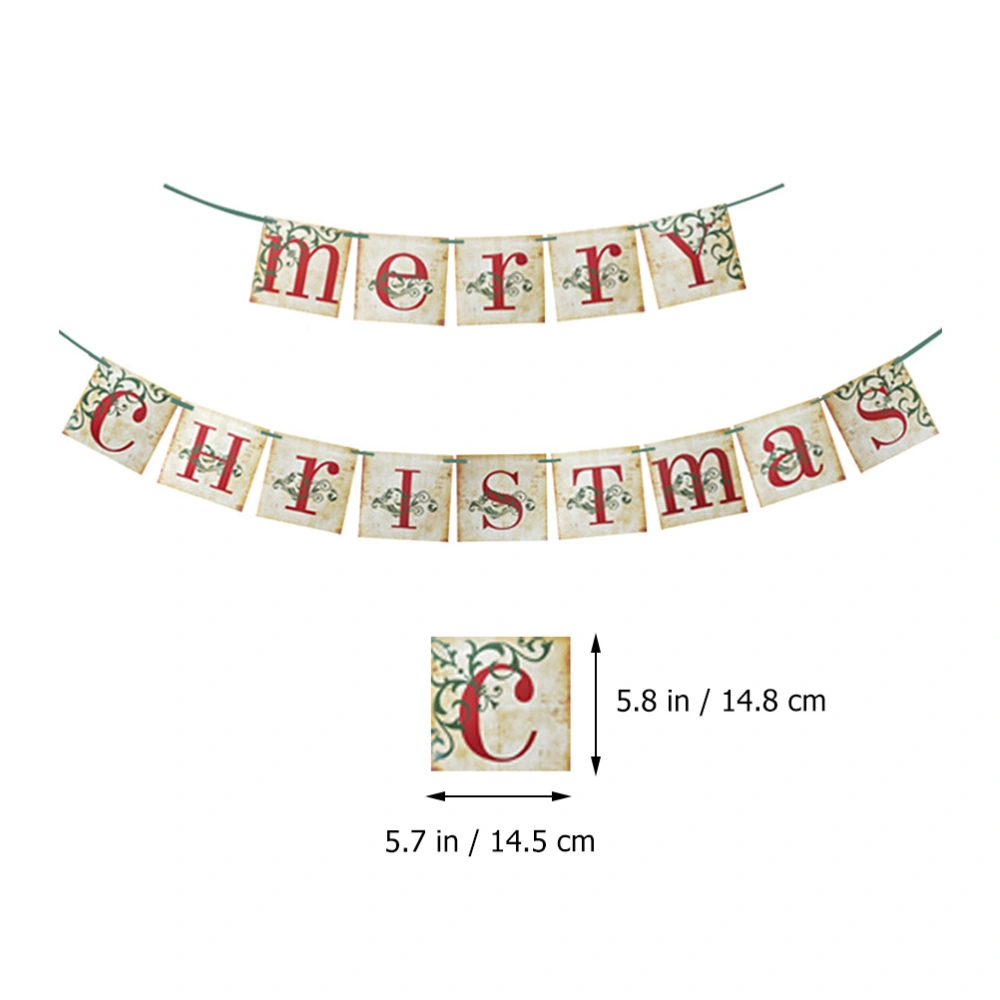 1 Set Merry Christmas Banners Buntings Party Decoration Props (Skin Color)