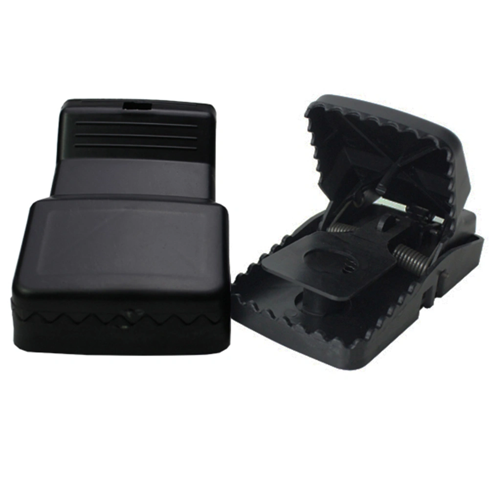 2pcs Portable Mouse Trap Automatic Plastic Mousetrap Household Mouse Killer Catcher for Mouse Control Home Use (Black)