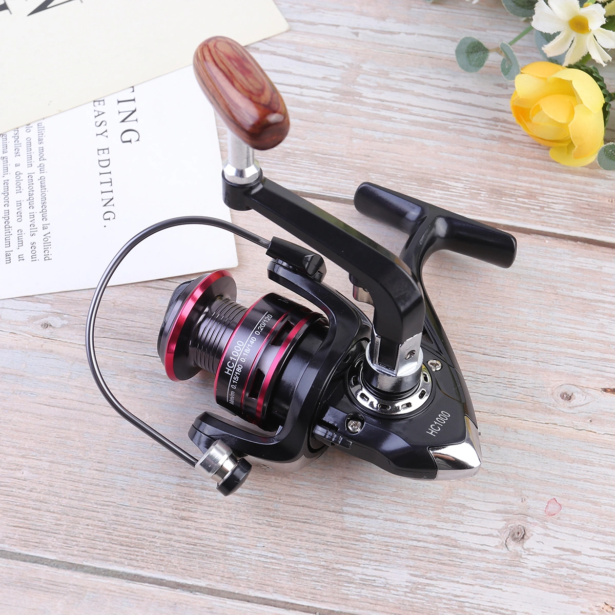 Rocker Wheel 5.2:1 Fishing Wheel Metal 12 Axles 8KG Strong Fishing Reel Fishing Rod Gear - 12X10.5X6.7cm (Black)