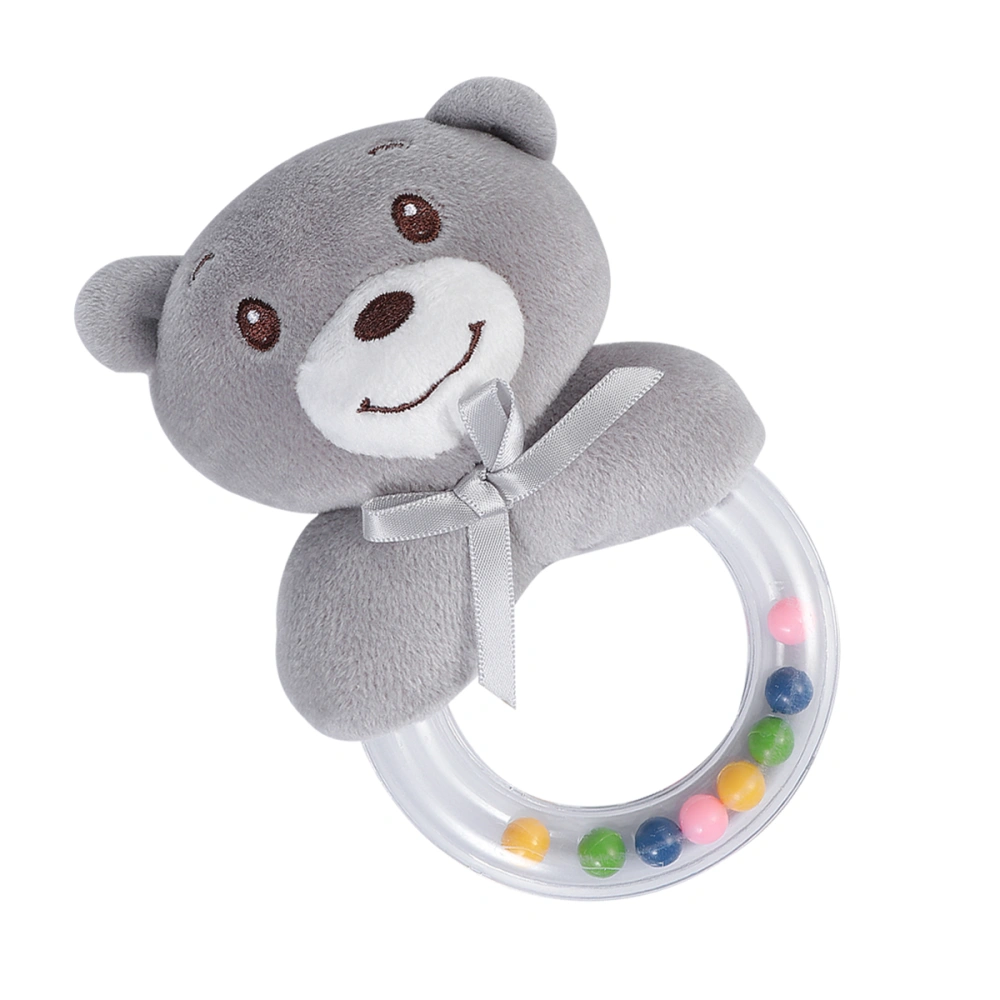 1Pc Baby Rattle Toy Infant Teether Shaker Ring Grey Bear Ring Rattle