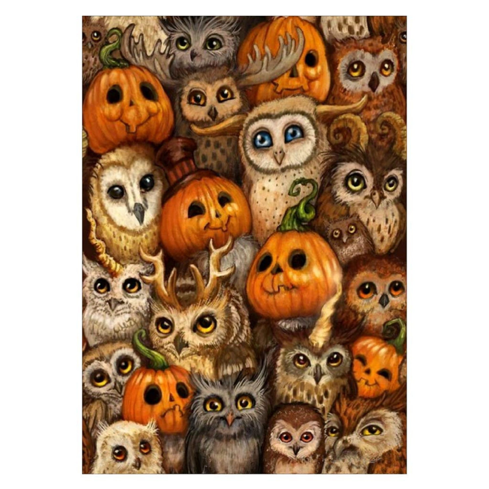 Halloween Owl Pumpkin DIY 5D Beads Painting Embroidery Cross Stitch Painting Pictures DIY Arts Crafts Home Wall Decor