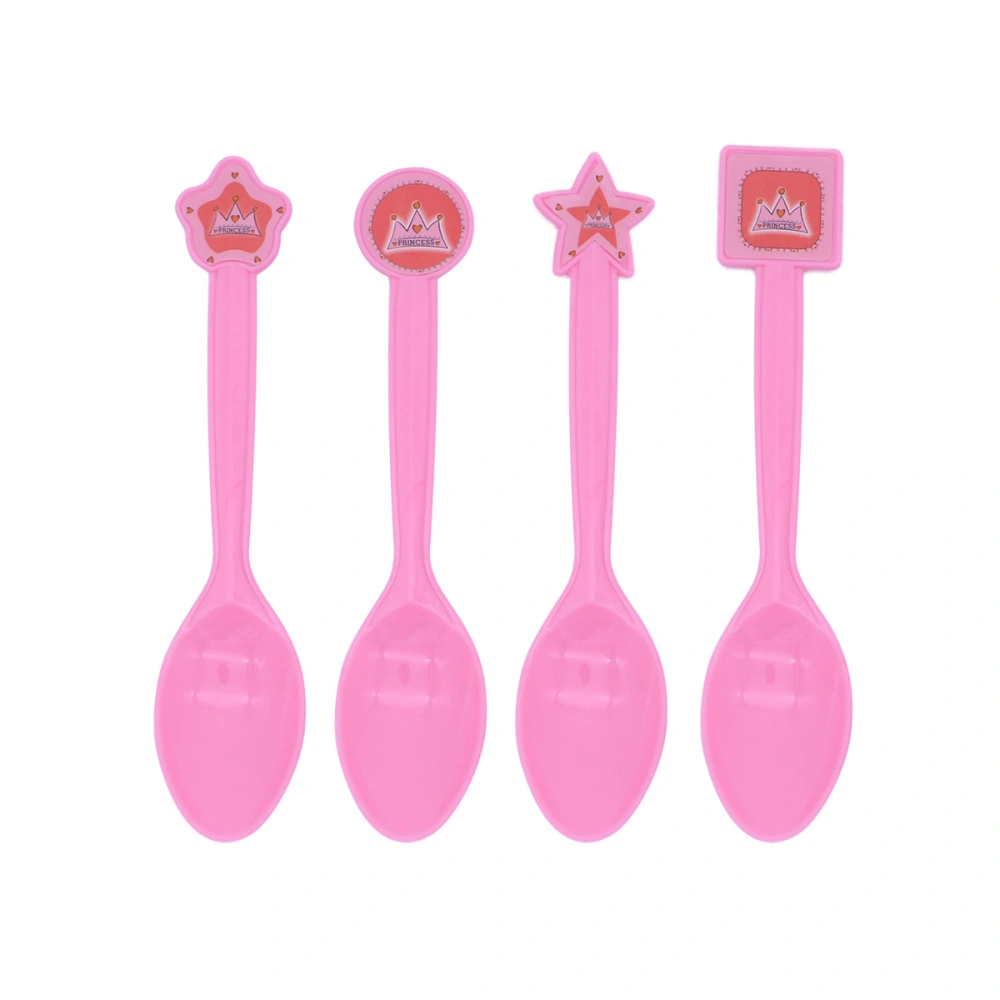 1Pack Children's Spoons for Cake Birthday Party Tableware Supplies Cake Carnival Crown Spoons