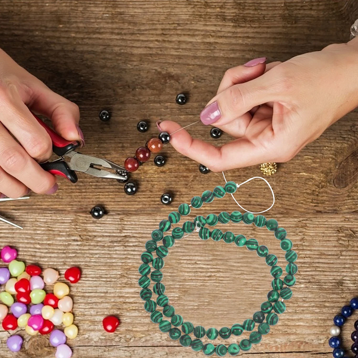 1 strip of Natural Stone Beads DIY Beads Round Loose Beads Jewelry Making Beads
