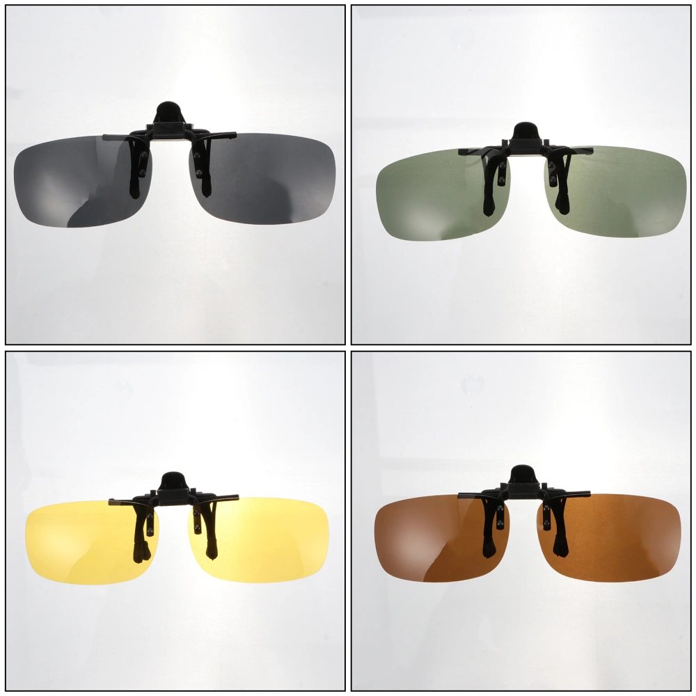 4 Pairs Men Sunglasses Lenses Driver's Sunglasses Clip Eyewear Prop(Mixed Color)