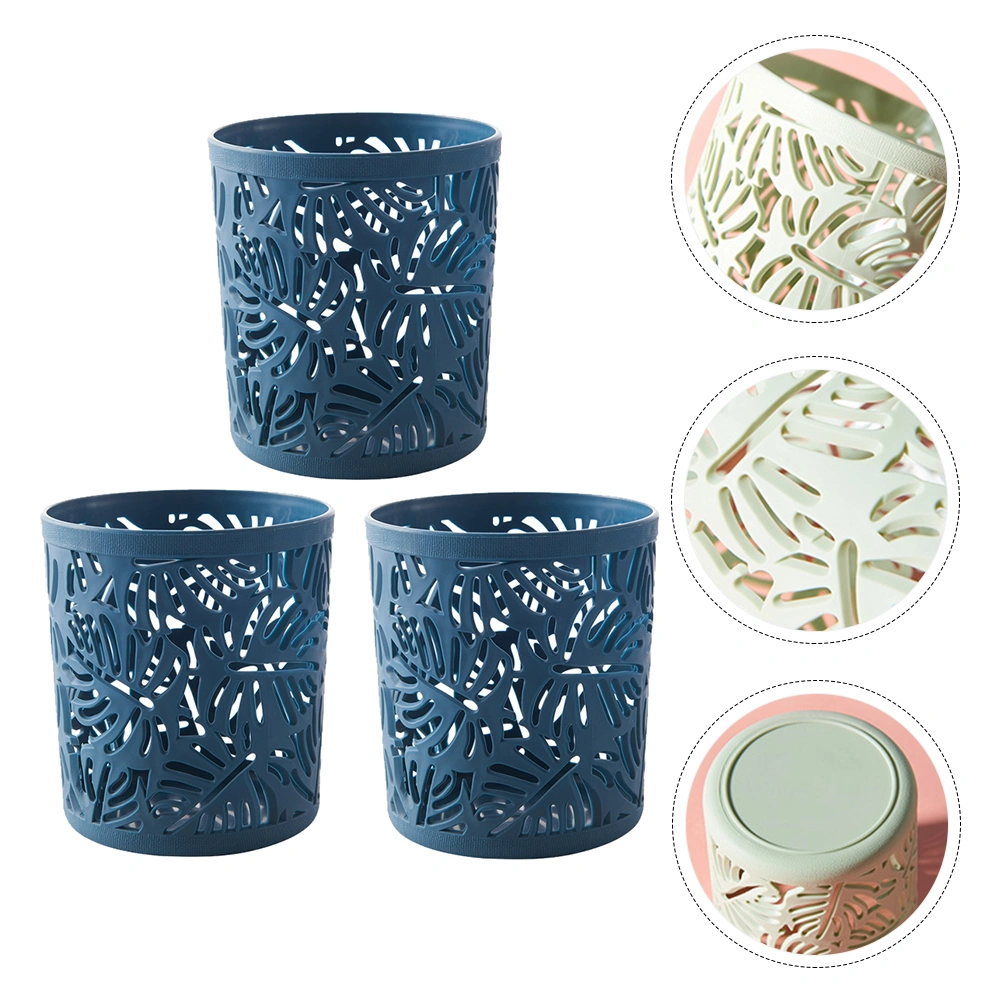 3pcs Hollow-out Pen Holder Pencil Container Desktop Stationery Organizer