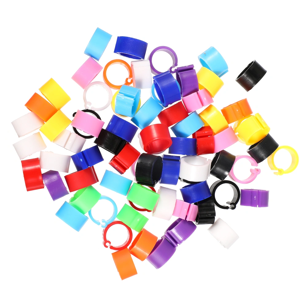 100Pcs Pigeon Foot Rings Plastic Bird Rings Leg Bands Multi-Color Leg Rings