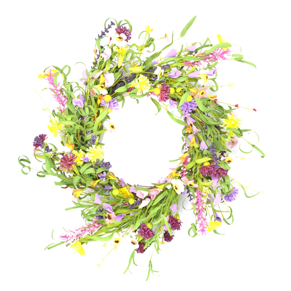 1pc Home Lintel Decoration Artificial Flower Garland Decorative Wall Hanging Wreath Decoration Home Adornment Supplies (Assorted Color)