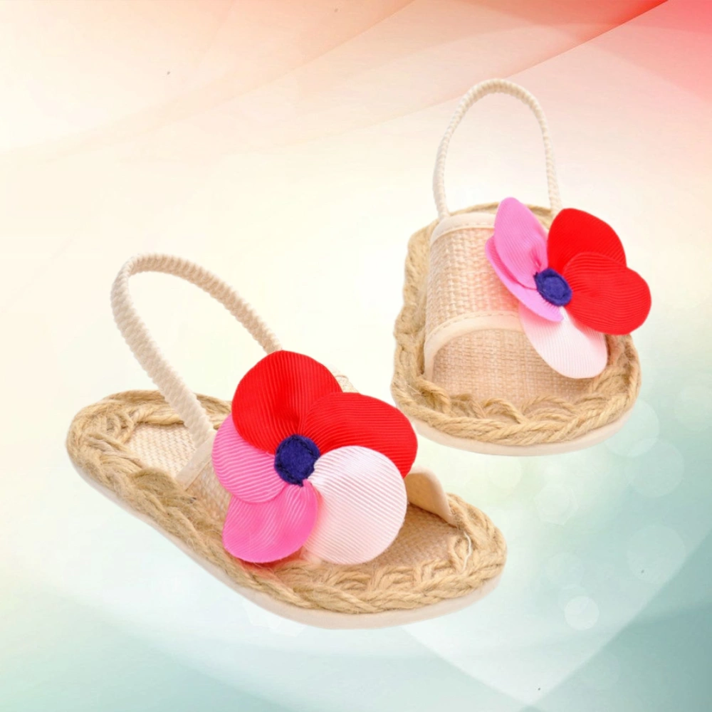 1 Pair Soles Breathable Baby Shoes Vine Grass Flower Sandals for Baby Wearing 2 Yard Inner Length 12cm