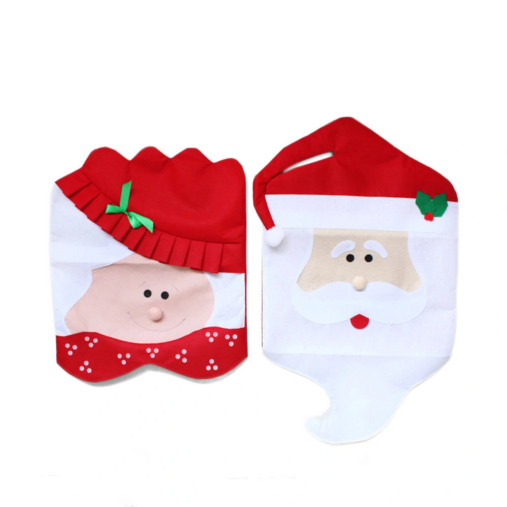 2pcs Mr & Mrs Santa Claus Christmas Kitchen Dining Room Chair Covers Christmas Party Decoration