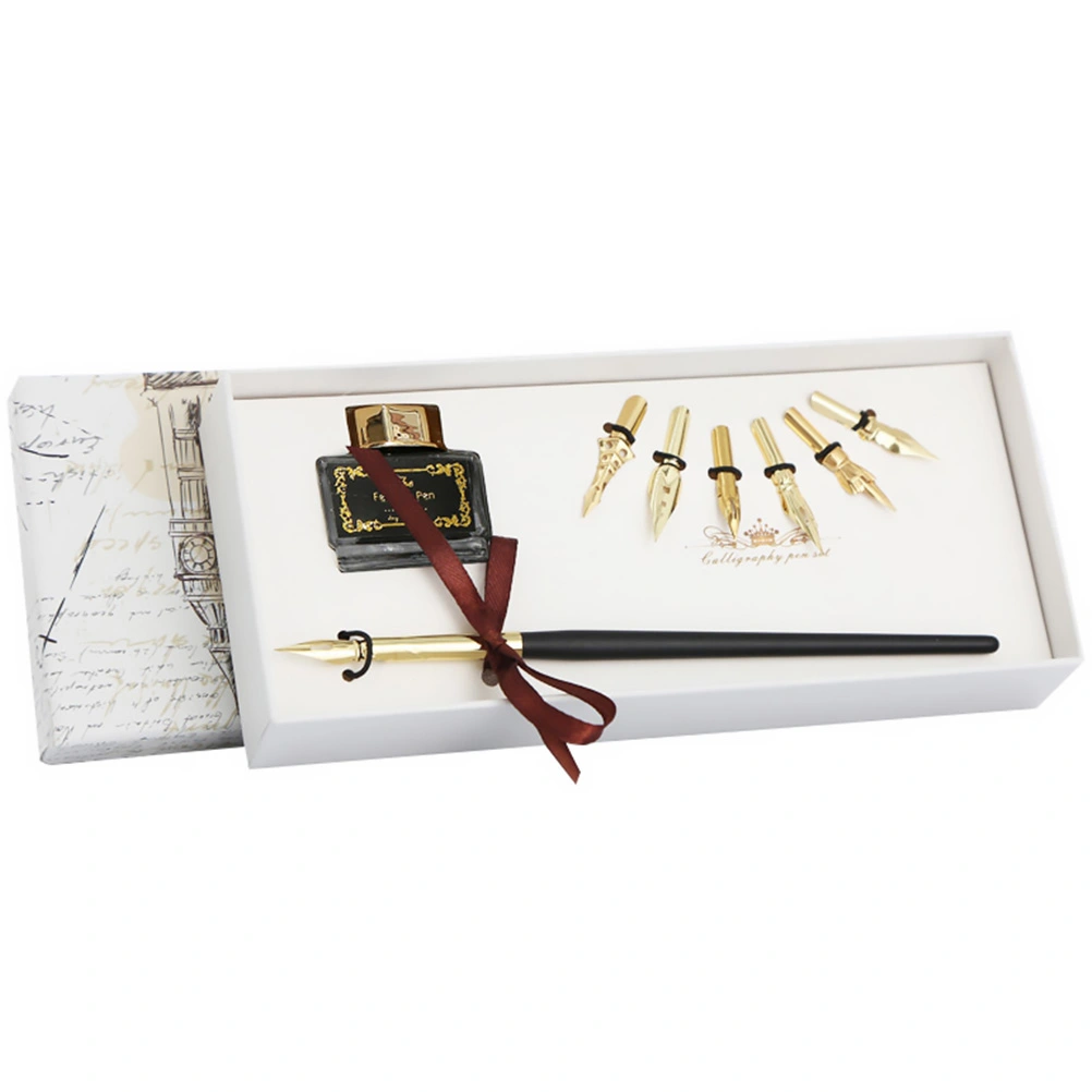 1 set of Retro Calligraphy Pens Ink Dip Pen Set for Art Writing Drawing