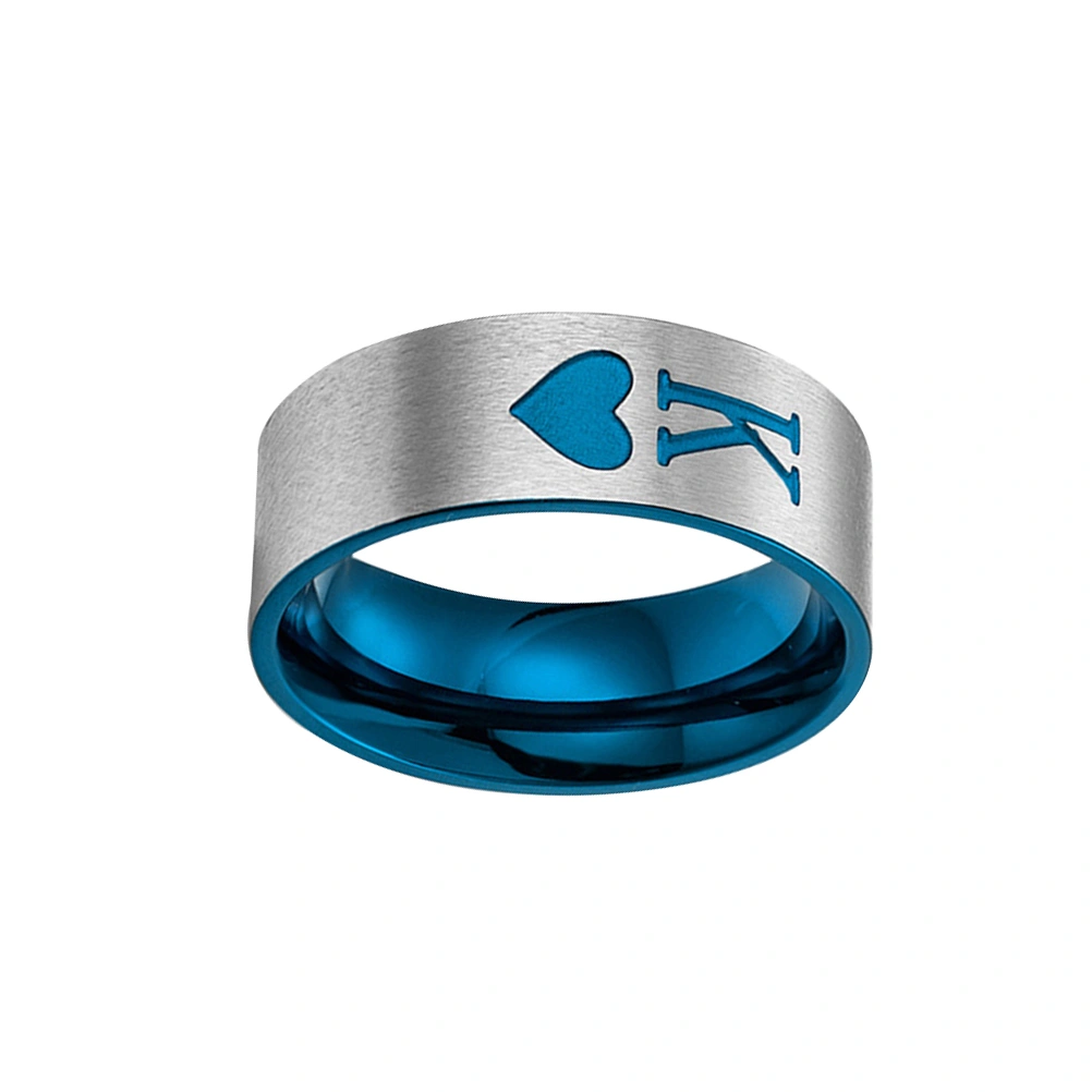 1Pc Fashion Couple Ring Delicate Titanium Steel Finger Ring Elegant Charming Ring Jewelry for Adults Men Women (K Size 7#)