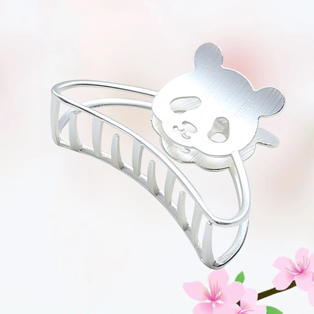 1pc Hair Clip Hair Claw Panda Shape Cartoon Durable Metal Zinc Alloy for Women Girls (White)