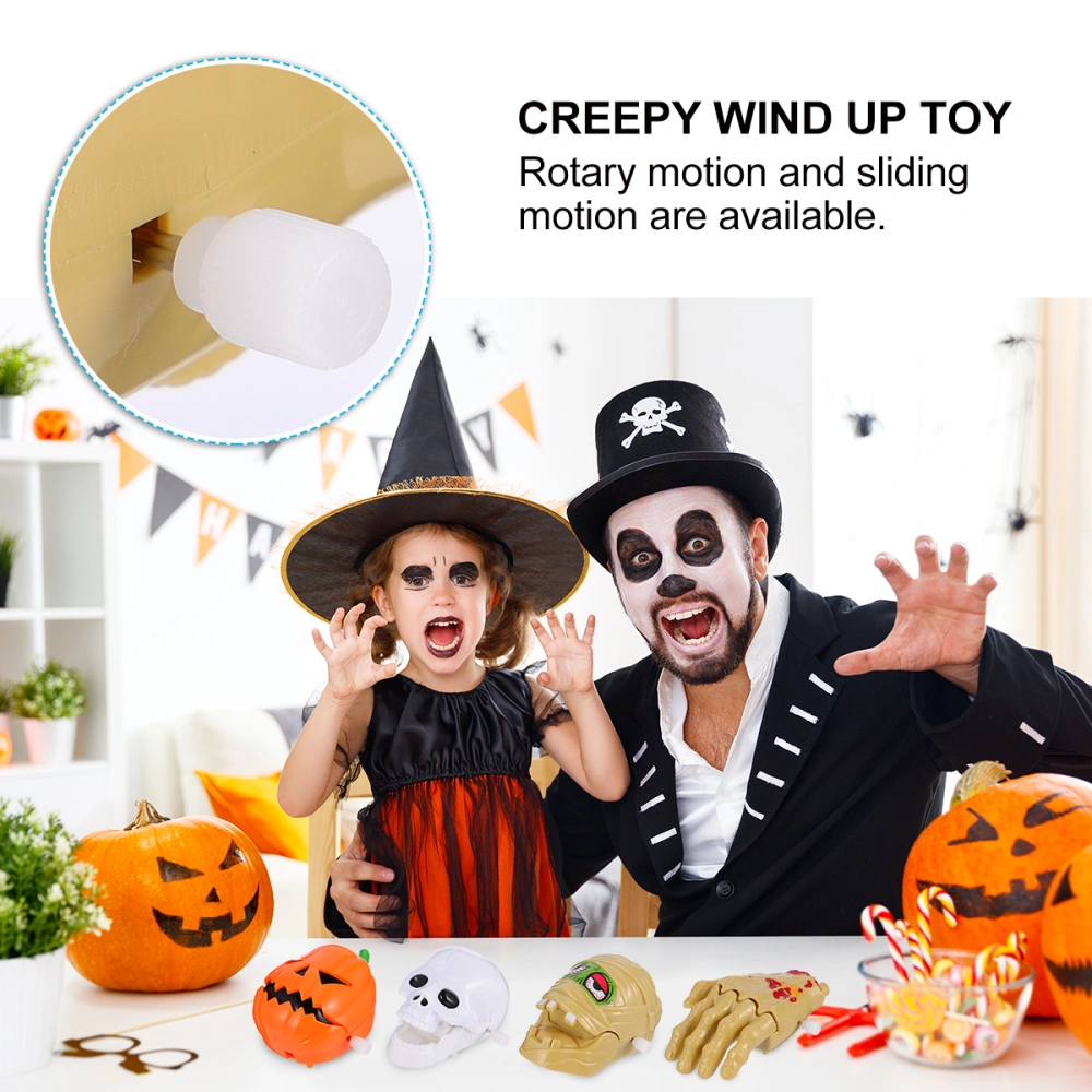 5pcs Halloween Wind Up Toy Pop-up Toy Mummy Clockwork Toy Creative (As Shown)