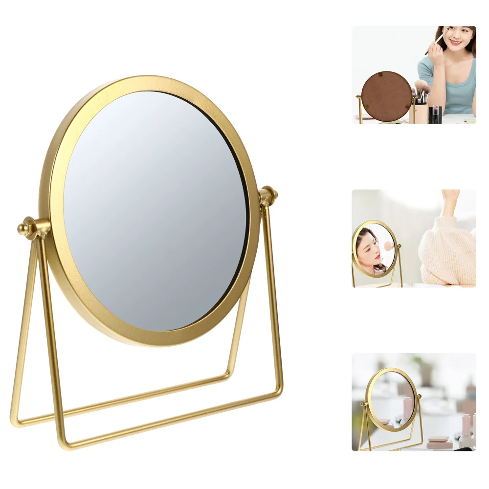 Dressing Table Rotating Mirror Metal Makeup Mirror Desktop Cosmetic Mirror