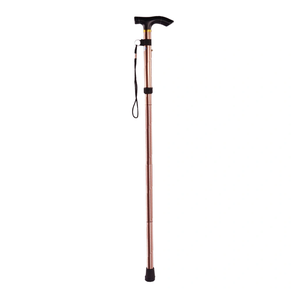 Foldable 5 Section Light Weight Trekking Pole Telescope Walking Cane Aluminium Alloy Anti-slip Adjustable Walking Stick for Hiking Clamping (Brown)