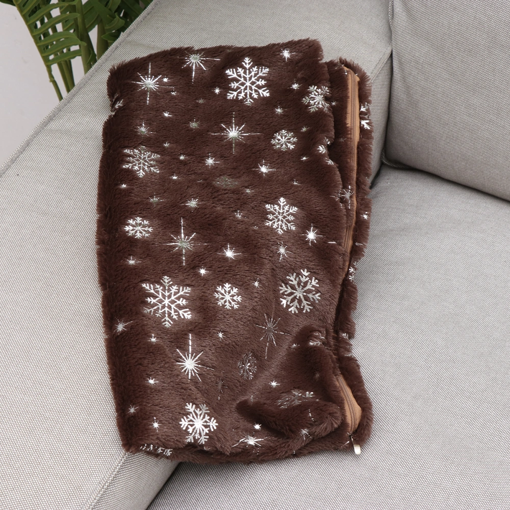 1PC Snowflake Pattern Throw Pillow Case Decorative Cushion Cover Pillow Protector for Home Sofa Bed Living Room (Coffee)