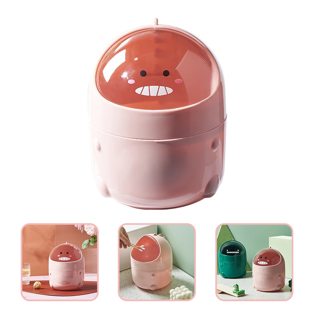 Cartoon Mini Trash Bin Office Mini Wastebasket Desktop Garbage Storage Can