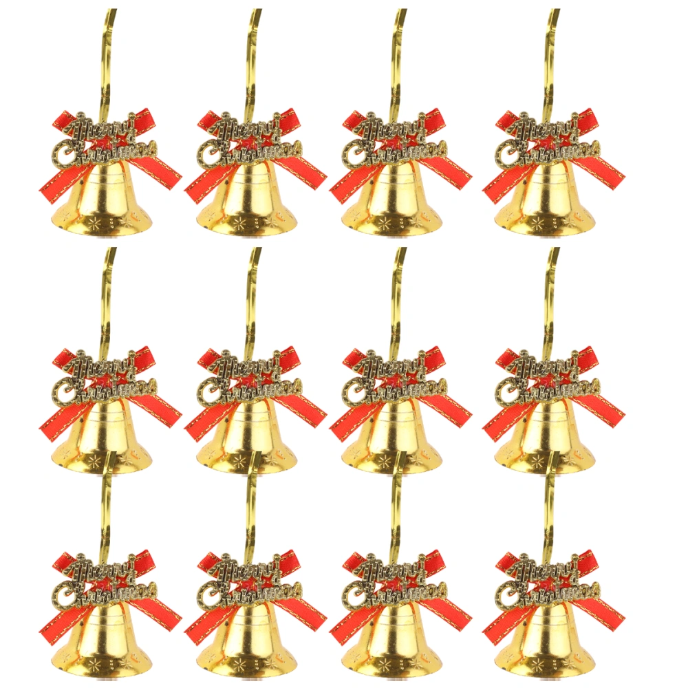 12Pcs 4cm Christmas Bells Adorable Jingle Bells Christmas Tree Hanging Decoration Bells Pendant Party Supplies Golden