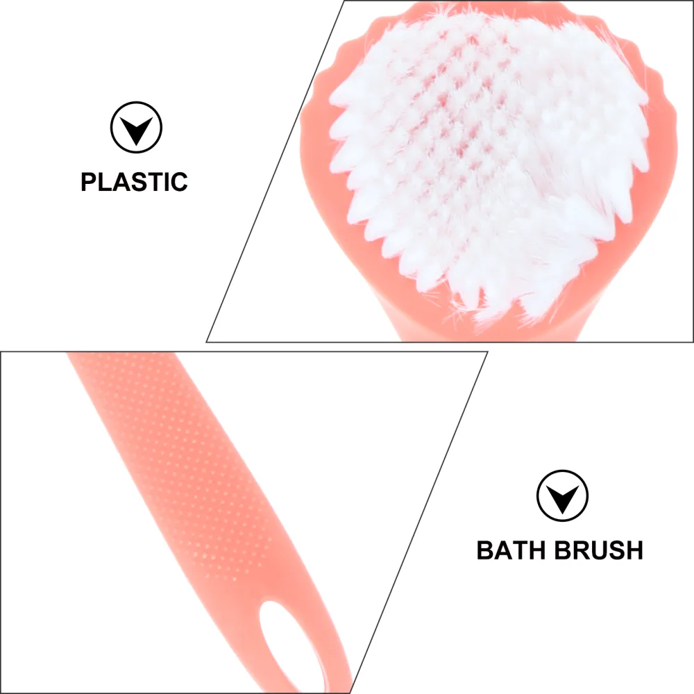 Seashell Shape Shower Brush with Long Handle Comfy Bristles Bathing Brush