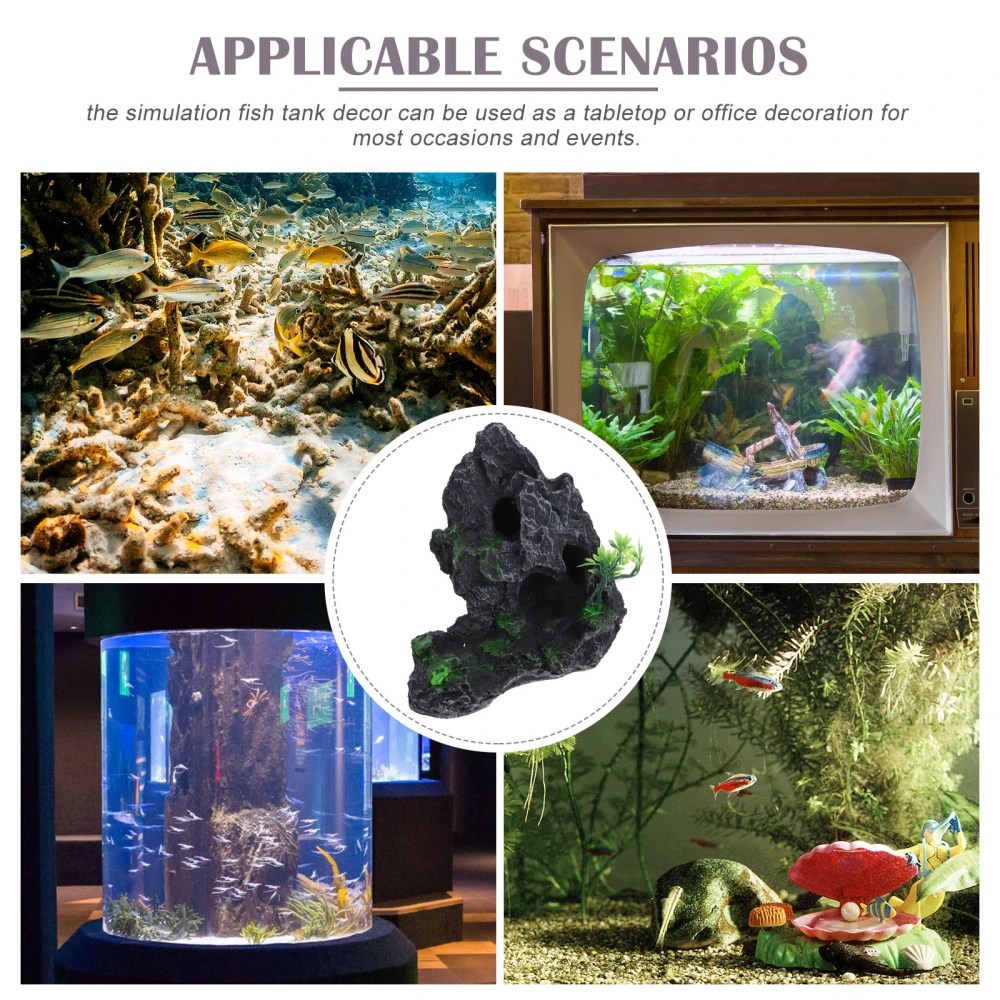 Aquarium Rockery Statue Decor Novel Resin Landscape Simple Fish Tank Supply