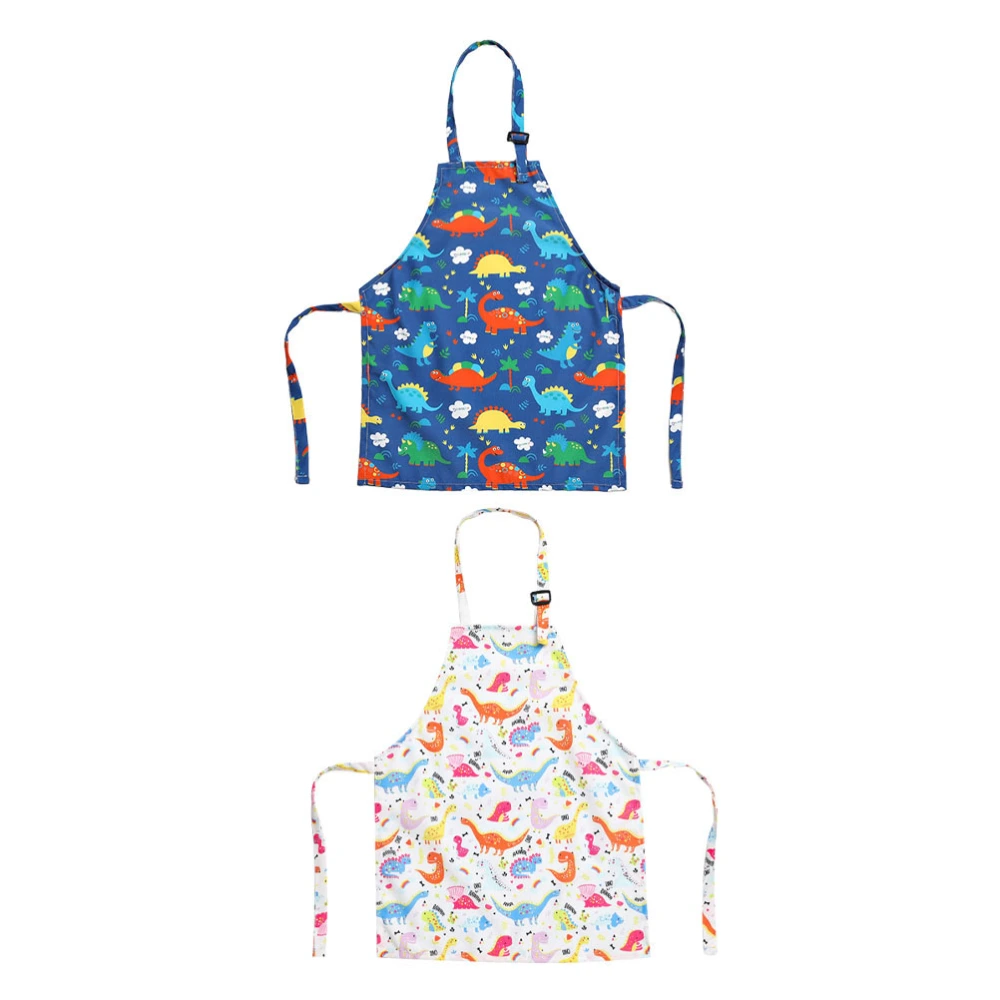 2Pcs Adjustable Children Apron Toddler Painting Aprons Printing Clothes Cover