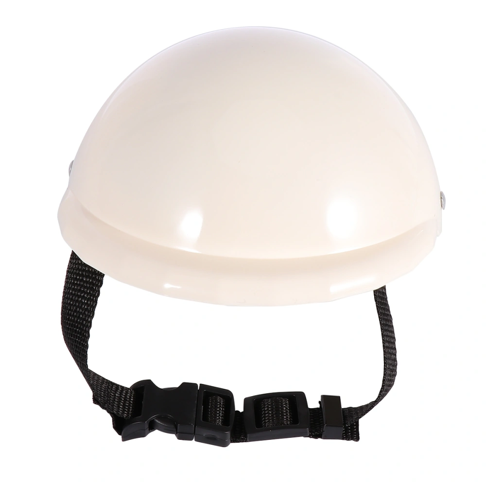 1pc Pet Puppy Dog Helmet Safety Hat Puppy Sun Rain Protection Pet Supplies (White 6 Inches S)