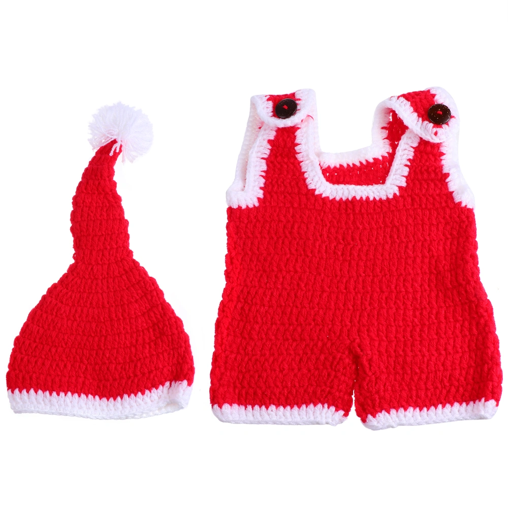 1 Set Christmas Handmade Knitted Baby Photo Costumes Newborn Wool Hat (Boy Baby)