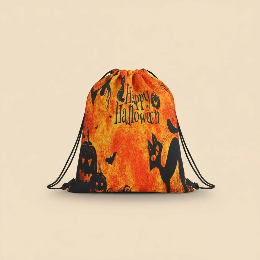 1Pc Halloween Themed Drawstring Bag Bundle Pocket Drawstring Backpacks