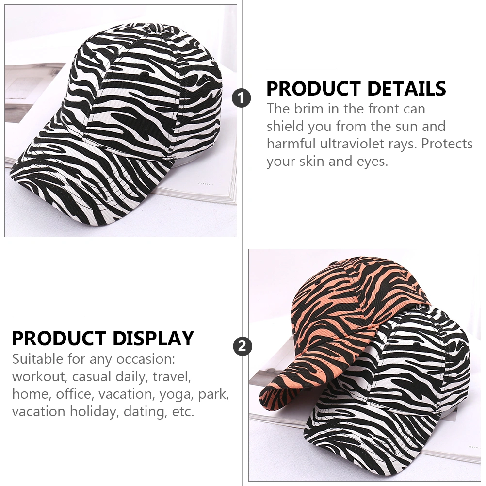 Cow-stripe Outdoor Peaked Decor Cotton Peaked Outdoor Sun Hat