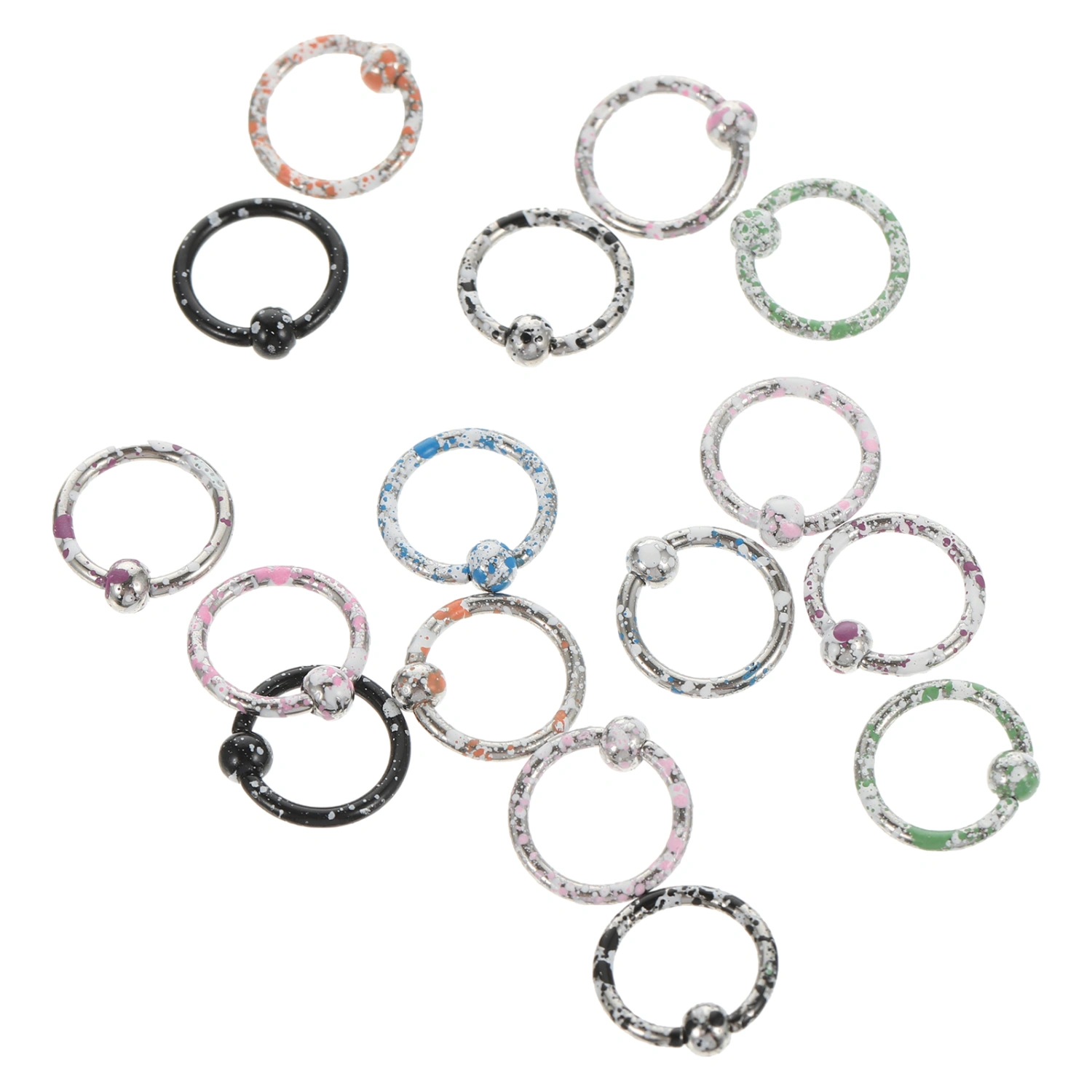 16Pcs Body Piercing Ring Fashion Nose Piercings Ring Body Decorative Jewelry