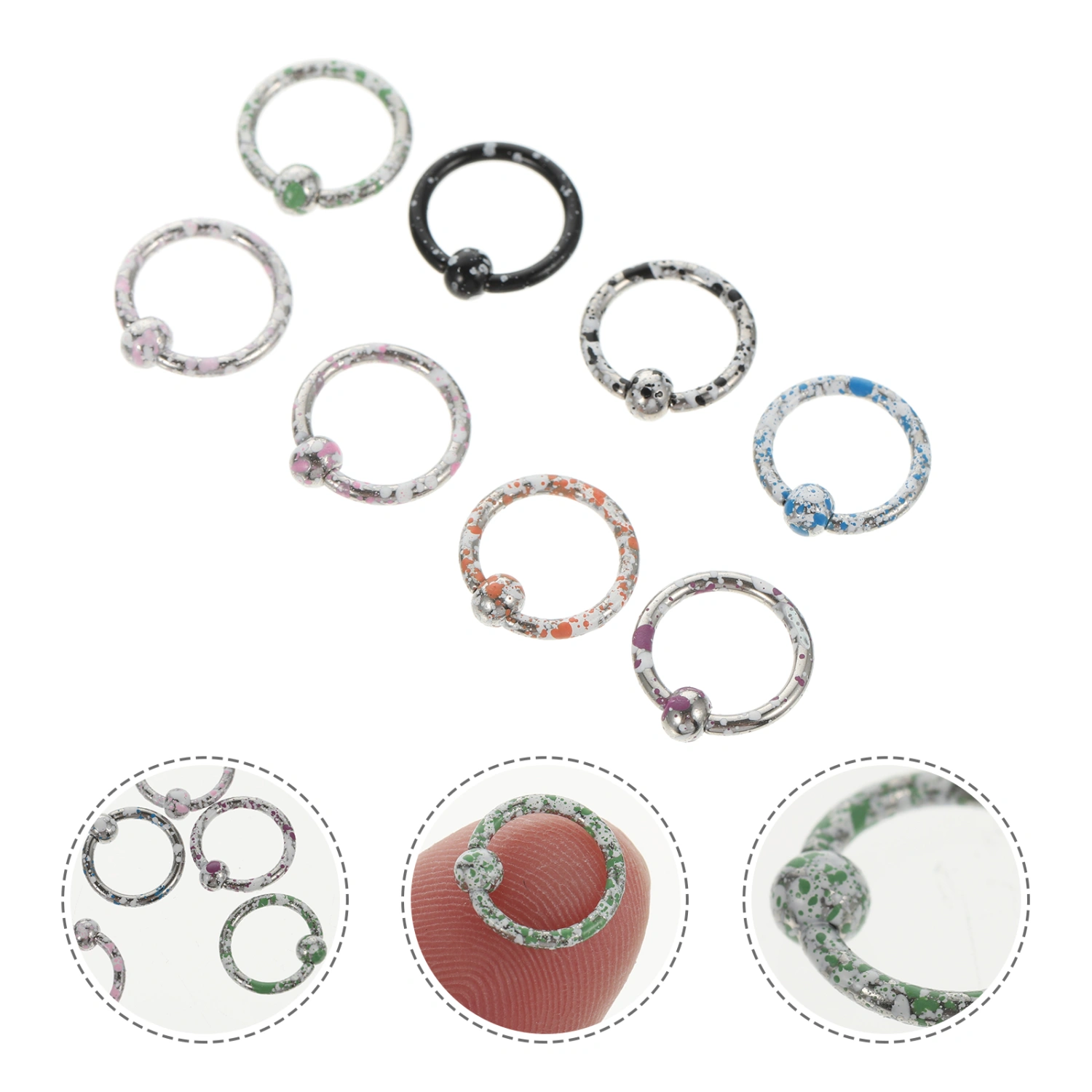 16Pcs Body Piercing Ring Fashion Nose Piercings Ring Body Decorative Jewelry