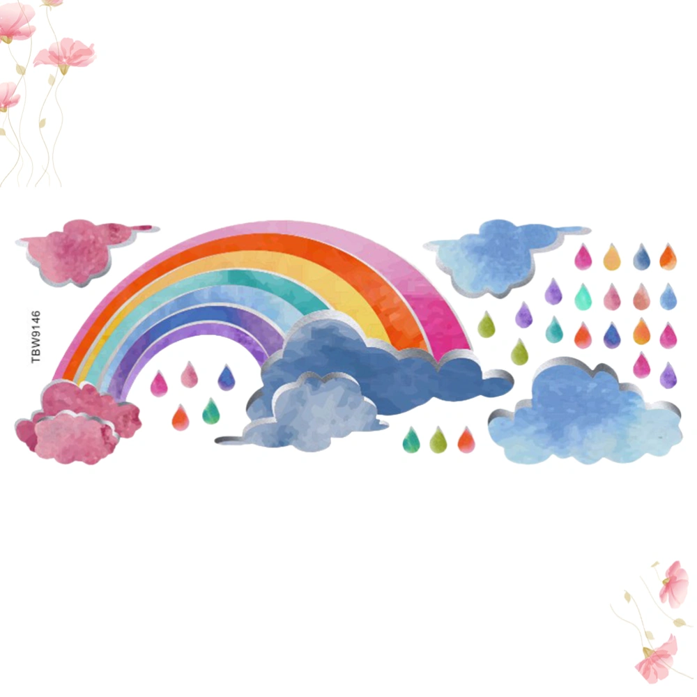 Chic Rainbow Wall Sticker Creative Wallpaper Stylish Wall Decal Decorative Sticker for Living Room Home Bedroom