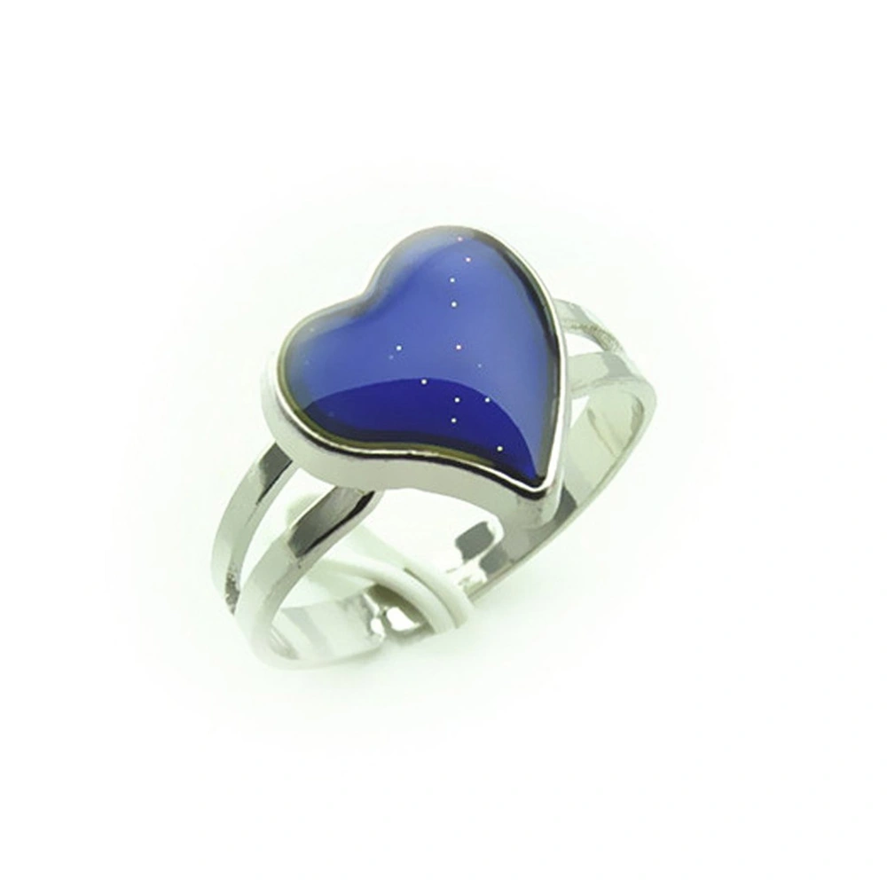 Adjustable Heart Shaped Color Change Emotion Feeling Mood Ring Finger Ring